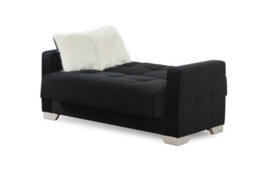 Mihomeuk Ontario Black Velvet 2 Seater Sofa Bed - thumbnail 4