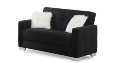 Mihomeuk Ontario Black Velvet 2 Seater Sofa Bed - thumbnail 2