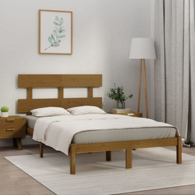 Berkfield Bed Frame Honey Brown Solid Wood 200X200 Cm - image 1