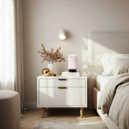 Happy Homewares Modern Unique Matte Black Table Lamp With Foldable White Geometric Shade - thumbnail 6