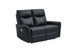 UK Leisure World Black Bonded Recliner Leather Sofa Set Suites Settee Armchair Two Seater Twin 2 Seater - thumbnail 1