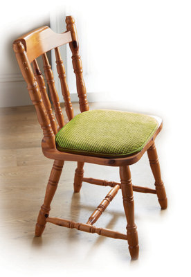 Pack Of 2 Green Dining Chair Seat Pads, Memory Foam Cushions With Chenille Cover Slip, Resistant Back & Bound Edges - image 1