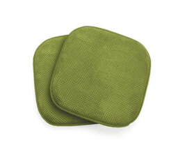 Pack Of 2 Green Dining Chair Seat Pads, Memory Foam Cushions With Chenille Cover Slip, Resistant Back & Bound Edges - thumbnail 5