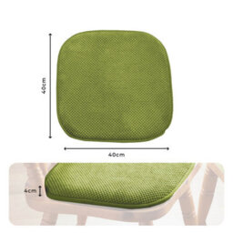 Pack Of 2 Green Dining Chair Seat Pads, Memory Foam Cushions With Chenille Cover Slip, Resistant Back & Bound Edges - thumbnail 4