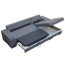 Finn Living Room Corner Sofa Bed With Sinuous Spring Wooden Frame Legs Storage Container 285X165X90Cm Brown And White Right - thumbnail 3