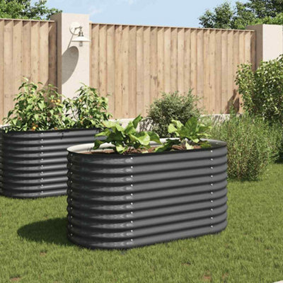 Walplus Garden Raised Bed 160X80X81 Cm Galvanised Steel Grey - image 1