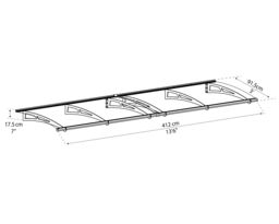 Canopia By Palram Aquila 4100 Grey Door Canopy, (H)17.5Cm (W)412Cm (D)91.5Cm - thumbnail 3
