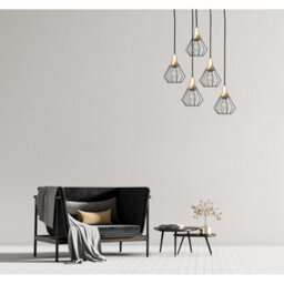 Luminosa Lighting Luminosa Selene Cluster Pendant Ceiling Light Black, Gold 5X E27 - thumbnail 3
