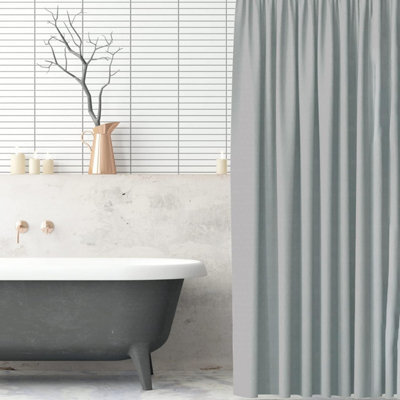 Grey Polyester Shower Curtain 180X180Cm - image 1