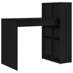 Berkfield Modern Writing Desk Black Oak Particle Board Small Storage