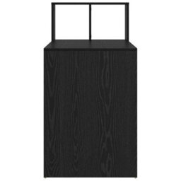 Berkfield Modern Writing Desk Black Oak Particle Board Small Storage - thumbnail 6