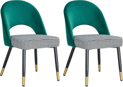 Hygrad Built to Survive Set Of 2 Dining Chairs Velvet Padded Seat Metal Legs Kitchen Chair Home Office Set - image 1