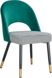 Hygrad Built to Survive Set Of 2 Dining Chairs Velvet Padded Seat Metal Legs Kitchen Chair Home Office Set - thumbnail 2
