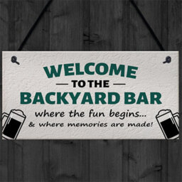 Red Ocean Welcome To The Backyard Bar Sign Hanging Wall Sign Bar Signs Funny Garden Plaque Gift For Men - thumbnail 4