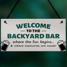 Red Ocean Welcome To The Backyard Bar Sign Hanging Wall Sign Bar Signs Funny Garden Plaque Gift For Men - thumbnail 5