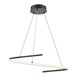Luminosa Lighting Luminosa Curve Modern Pendant Ceiling Light Black 1600Lm White Shade - thumbnail 1