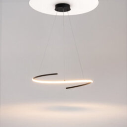 Luminosa Lighting Luminosa Curve Modern Pendant Ceiling Light Black 1600Lm White Shade - thumbnail 2