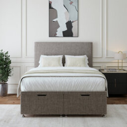 Bedmaster Slate Linen Ottoman Divan Base And Plain Headboard Single - thumbnail 2