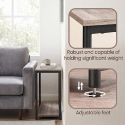 Vasagle Side Table, Small End Table, Nightstand For Living Room, Bedroom, Office, Bathroom, Greige And Black - thumbnail 7