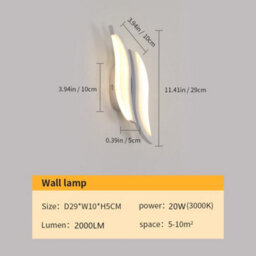 Pheashine Modern Led Wall Light,12W Acrylic Warm White 3000K For Living Room Or Staircase - thumbnail 4
