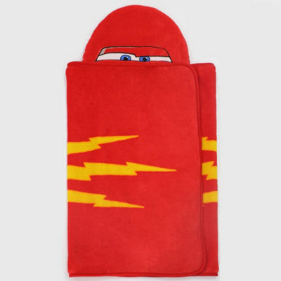 Disney Cars Lightning Mcqueen Hooded Fleece Blanket - image 1