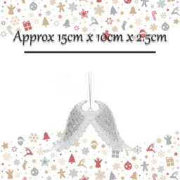 Christmas Tree Decoration Hanging Glitter Snowflake Angel Wings Silver - thumbnail 2
