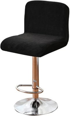 Bar Stool Covers, Chair 1 Piece, Stretchable Covers For Dining Room, Black - image 1