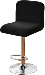 Bar Stool Covers, Chair 1 Piece, Stretchable Covers For Dining Room, Black - thumbnail 1