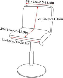 Bar Stool Covers, Chair 1 Piece, Stretchable Covers For Dining Room, Black - thumbnail 3