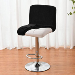 Bar Stool Covers, Chair 1 Piece, Stretchable Covers For Dining Room, Black - thumbnail 5