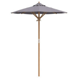 Berkfield Garden Parasol Dark Grey 150 X 150 X 210 Cm Bamboo - thumbnail 4