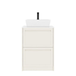 Royal Bathrooms Royal Bathroom Elmore 600mm Classic White Freestanding Bathroom Vanity Unit 2 Drawer Plain White Worktop With Cube Basin - thumbnail 7