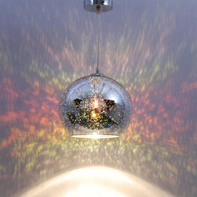 FNX Bathrooms Madeira Holographic E27 Ip44 Pendant Light - Adjustable Drop, Chrome Finish For Bathroom & Living Spaces - image 1