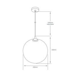 FNX Bathrooms Madeira Holographic E27 Ip44 Pendant Light - Adjustable Drop, Chrome Finish For Bathroom & Living Spaces - thumbnail 3