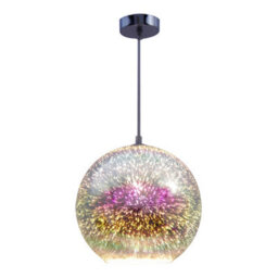 FNX Bathrooms Madeira Holographic E27 Ip44 Pendant Light - Adjustable Drop, Chrome Finish For Bathroom & Living Spaces - thumbnail 2