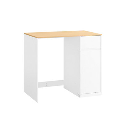 Sobuy Bzr217-Nw,bathroom Cabinet With One Drawer And Laundry Basket ,wood Effect,w100Xd60Xh90 - image 1