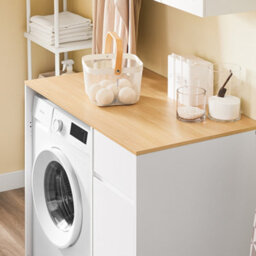 Sobuy Bzr217-Nw,bathroom Cabinet With One Drawer And Laundry Basket ,wood Effect,w100Xd60Xh90 - thumbnail 6