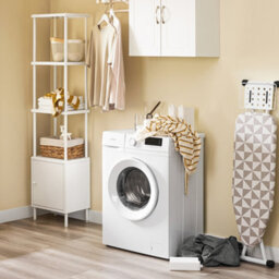 Sobuy Bzr217-Nw,bathroom Cabinet With One Drawer And Laundry Basket ,wood Effect,w100Xd60Xh90 - thumbnail 4