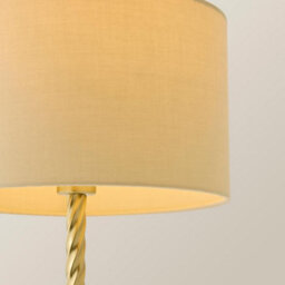 Valuelights Maura Cream Shade Brushed Gold Twist Table Lamp And Bulb - thumbnail 4