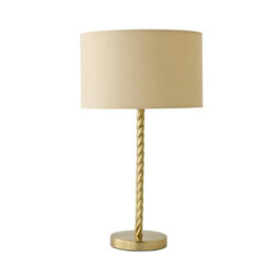 Valuelights Maura Cream Shade Brushed Gold Twist Table Lamp And Bulb - thumbnail 6