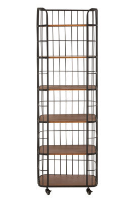 Buttercup Farm New Foundry 6 Tier Shelf Unit - Metal/wood - L41 X W61 X H191 Cm - Black/natural - image 1