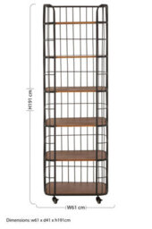 Buttercup Farm New Foundry 6 Tier Shelf Unit - Metal/wood - L41 X W61 X H191 Cm - Black/natural - thumbnail 5