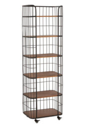 Buttercup Farm New Foundry 6 Tier Shelf Unit - Metal/wood - L41 X W61 X H191 Cm - Black/natural - thumbnail 2