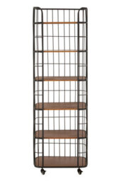 Buttercup Farm New Foundry 6 Tier Shelf Unit - Metal/wood - L41 X W61 X H191 Cm - Black/natural