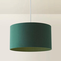Valuelights Reni Forest Green Fabric Drum Ceiling Lamp Shade (D)45Cm - thumbnail 3