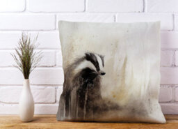 Warren Reed Designer Badger Watercolour Cushions 45Cm X 45Cm - thumbnail 2