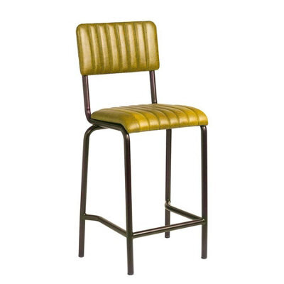 Creme Mid Bar Stool - Ribbed - Lascari Gold - image 1