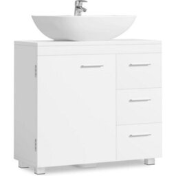 Vasagle Under Sink Bathroom Cabinet 30X70X64Cm Cloud White - thumbnail 1