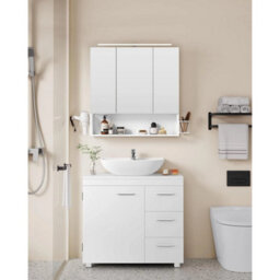 Vasagle Under Sink Bathroom Cabinet 30X70X64Cm Cloud White - thumbnail 5