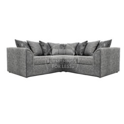 Furnishings For Less UK Byron Dundee Chenille Fabric 5 Seater L Shaped Corner Sofa Light Grey - thumbnail 1